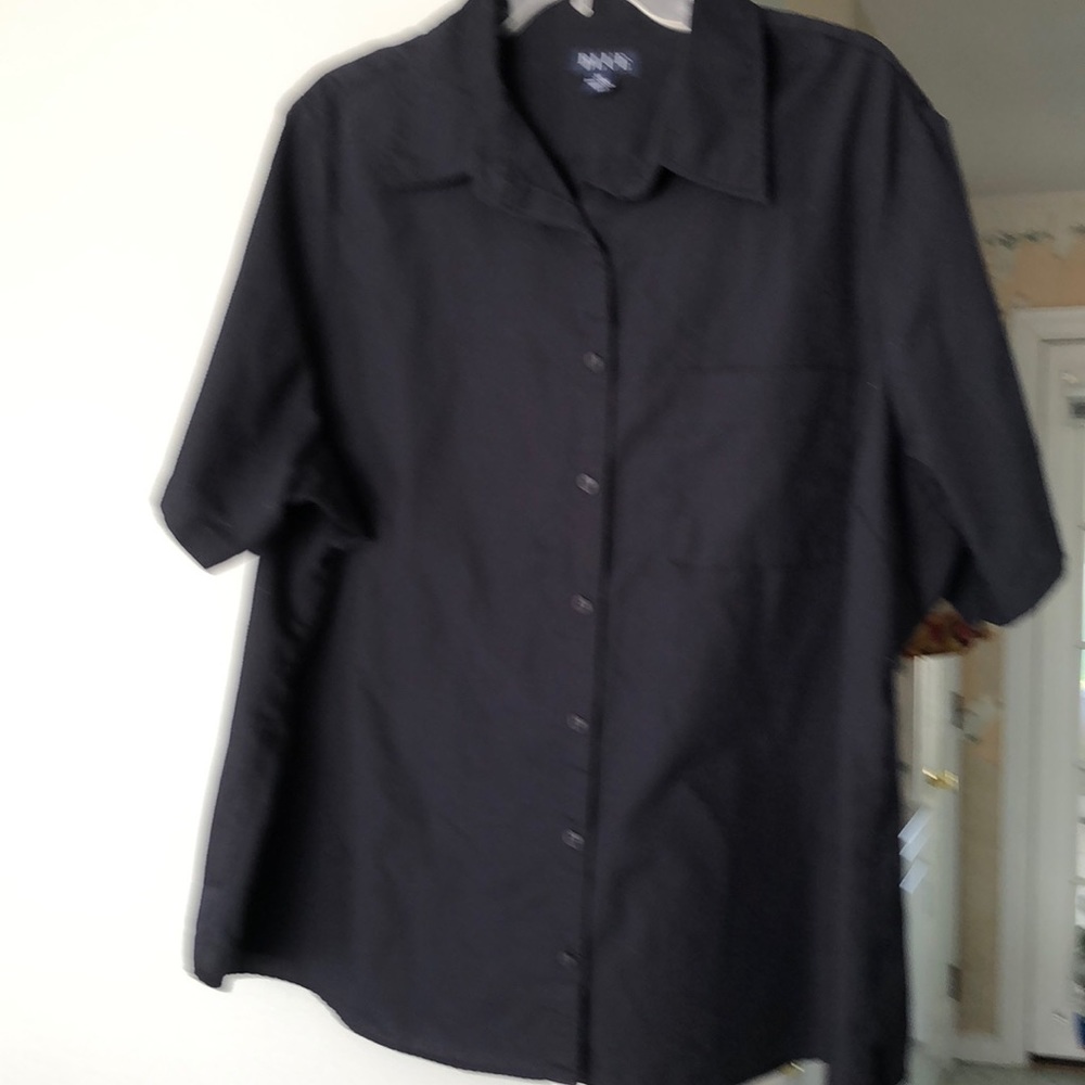 Blue Brand 3X ( 24W / 26W ) Dark Navy Short Sleeve Button Down